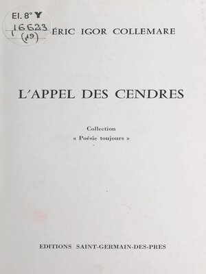 cover image of L'appel des cendres